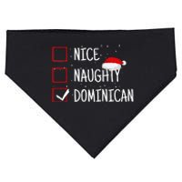 Nice Naughty Dominican Christmas List Dominican Republic USA-Made Doggie Bandana