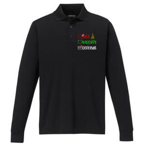 Nice Naughty Depends Christmas List Holiday Xmas 2024 Performance Long Sleeve Polo