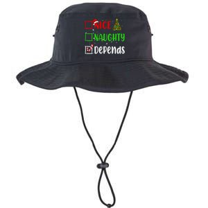 Nice Naughty Depends Christmas List Holiday Xmas 2024 Legacy Cool Fit Booney Bucket Hat