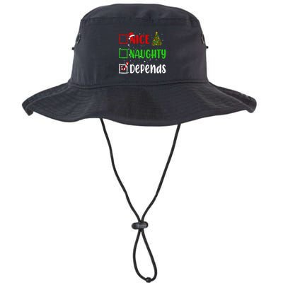 Nice Naughty Depends Christmas List Holiday Xmas 2024 Bucket Hat