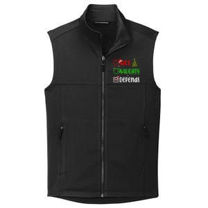 Nice Naughty Depends Christmas List Holiday Xmas 2024 Collective Smooth Fleece Vest