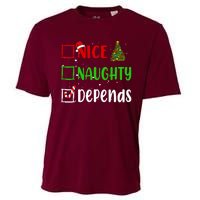 Nice Naughty Depends Christmas List Holiday Xmas 2024 Cooling Performance Crew T-Shirt