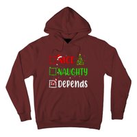 Nice Naughty Depends Christmas List Holiday Xmas 2024 Hoodie