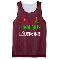 Nice Naughty Depends Christmas List Holiday Xmas 2024 Mesh Reversible Basketball Jersey Tank