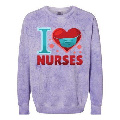 National Nurses Day May 6 I Heart Nurses Gratitude Design Gift Colorblast Crewneck Sweatshirt