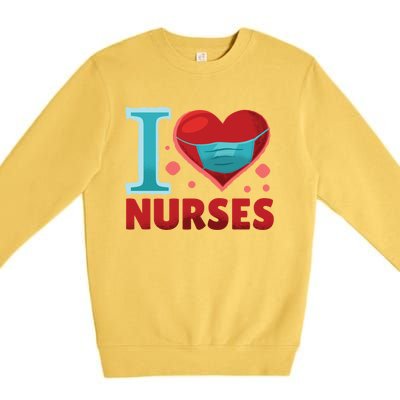 National Nurses Day May 6 I Heart Nurses Gratitude Design Gift Premium Crewneck Sweatshirt