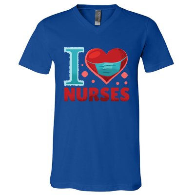 National Nurses Day May 6 I Heart Nurses Gratitude Design Gift V-Neck T-Shirt