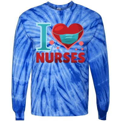 National Nurses Day May 6 I Heart Nurses Gratitude Design Gift Tie-Dye Long Sleeve Shirt