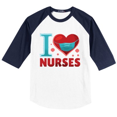 National Nurses Day May 6 I Heart Nurses Gratitude Design Gift Baseball Sleeve Shirt