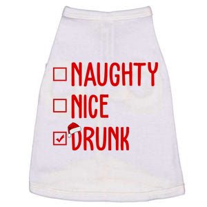 Naughty Nice Drunk Funny Christmas Checklist Doggie Tank