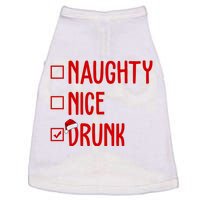 Naughty Nice Drunk Funny Christmas Checklist Doggie Tank