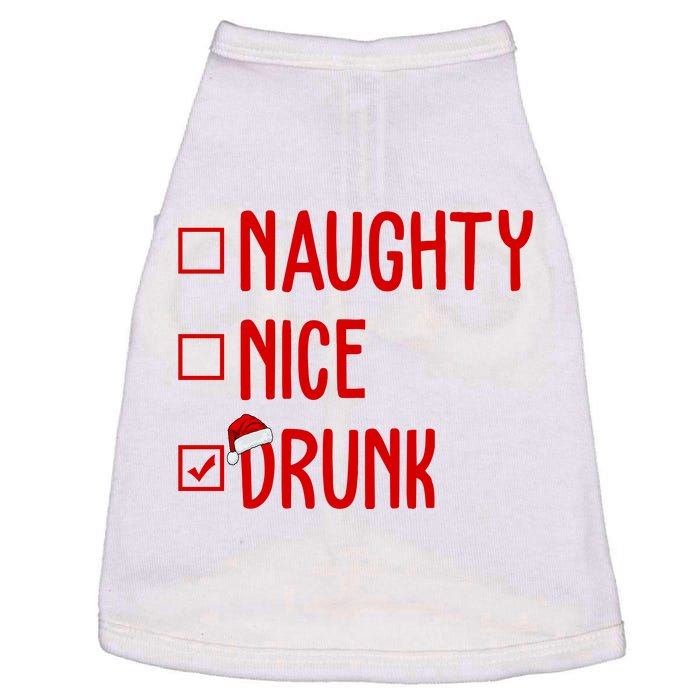 Naughty Nice Drunk Funny Christmas Checklist Doggie Tank