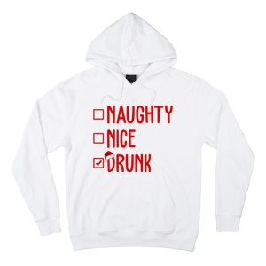 Naughty Nice Drunk Funny Christmas Checklist Hoodie