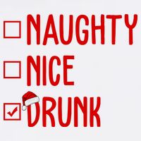 Naughty Nice Drunk Funny Christmas Checklist T-Shirt