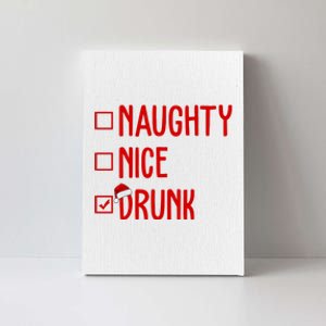 Naughty Nice Drunk Funny Christmas Checklist Canvas