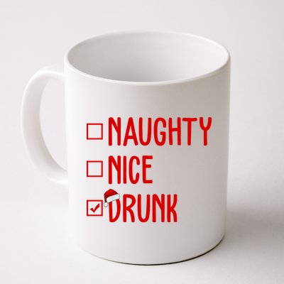 Naughty Nice Drunk Funny Christmas Checklist Mug