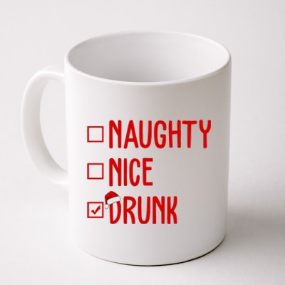 Naughty Nice Drunk Funny Christmas Checklist Coffee Mug