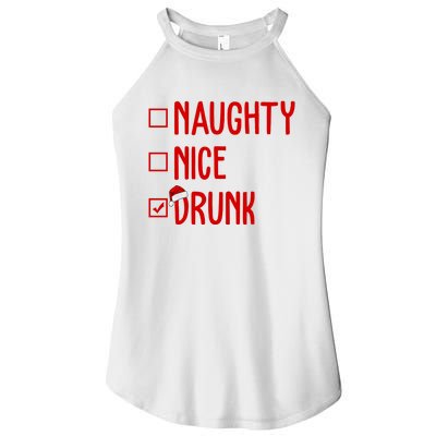 Naughty Nice Drunk Funny Christmas Checklist Women’s Perfect Tri Rocker Tank