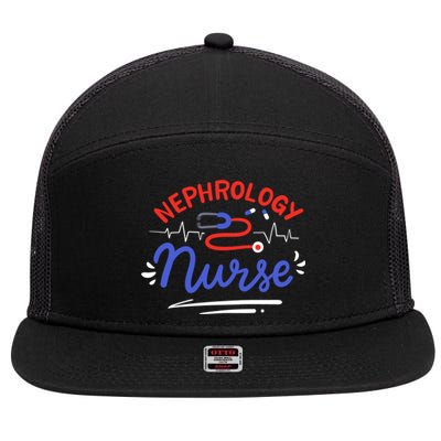 Nephrology Nurse Dialysis Nurse Gift 7 Panel Mesh Trucker Snapback Hat