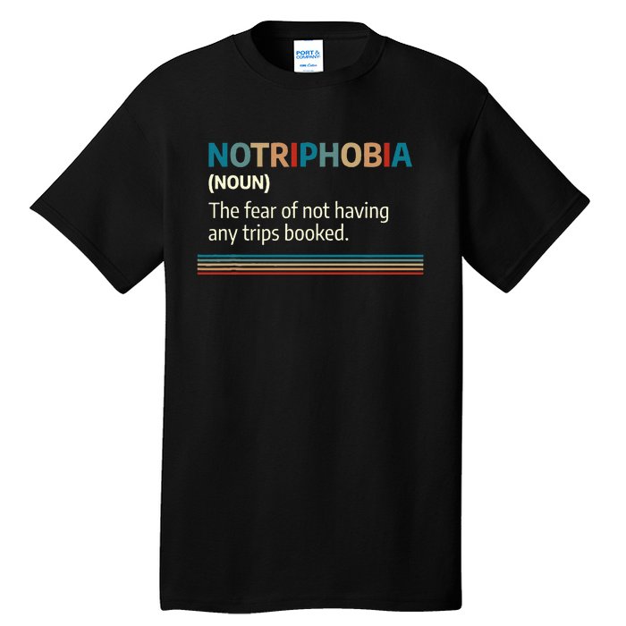 Notriphobia Noun Definition Funny Adventure Travel Lover Tall T-Shirt