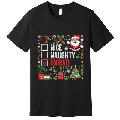 Nice Naughty Emirati Christmas Santa United Arab Emirates Premium T-Shirt