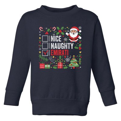 Nice Naughty Emirati Christmas Santa United Arab Emirates Toddler Sweatshirt