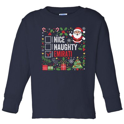 Nice Naughty Emirati Christmas Santa United Arab Emirates Toddler Long Sleeve Shirt