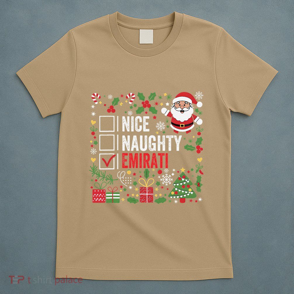 Nice Naughty Emirati Christmas Santa United Arab Emirates T-Shirt