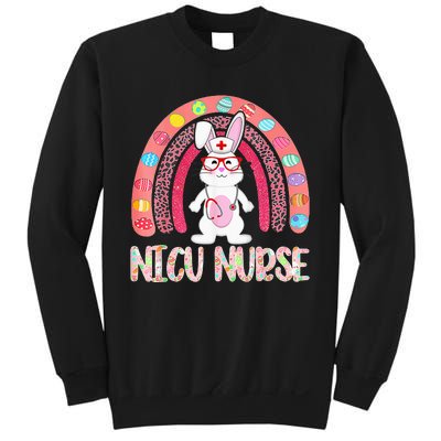 NICU Nurse Easter Nurse Floral Rainbow Bunny Sweatshirt