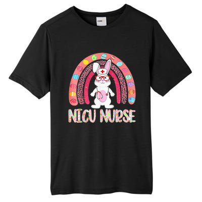 NICU Nurse Easter Nurse Floral Rainbow Bunny Tall Fusion ChromaSoft Performance T-Shirt