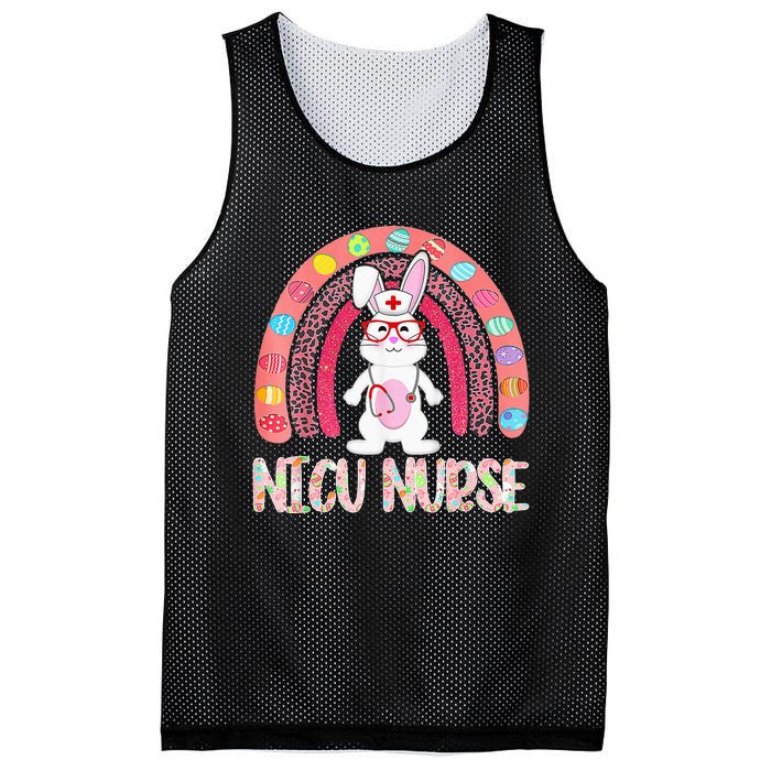 NICU Nurse Easter Nurse Floral Rainbow Bunny Mesh Reversible Basketball Jersey Tank