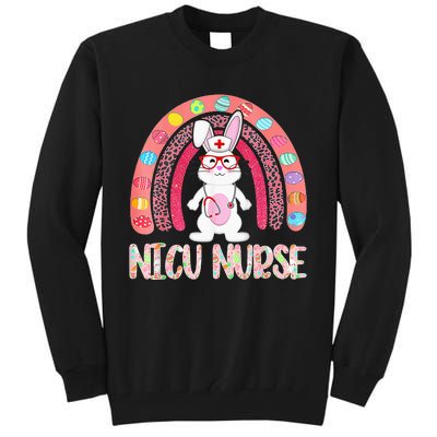 NICU Nurse Easter Nurse Floral Rainbow Bunny Tall Sweatshirt