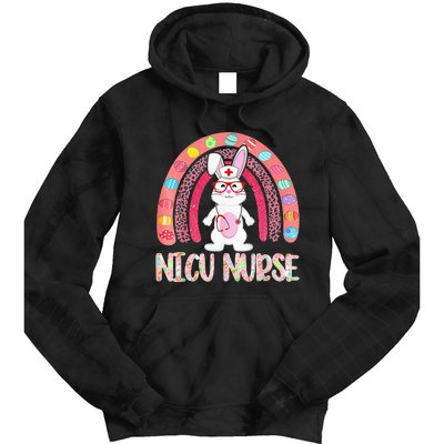 NICU Nurse Easter Nurse Floral Rainbow Bunny Tie Dye Hoodie