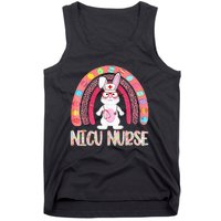 NICU Nurse Easter Nurse Floral Rainbow Bunny Tank Top