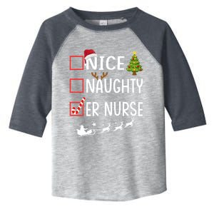 Naughty Nice Er Nurse Christmas Pajamas Santa Claus Xmas Gift Toddler Fine Jersey T-Shirt