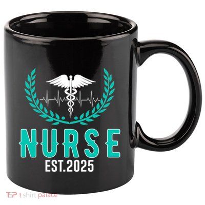 New Nurse Est 2025 Rn Nursing School Graduation Graduate Bsn 11oz C Handle Ceramic Mug
