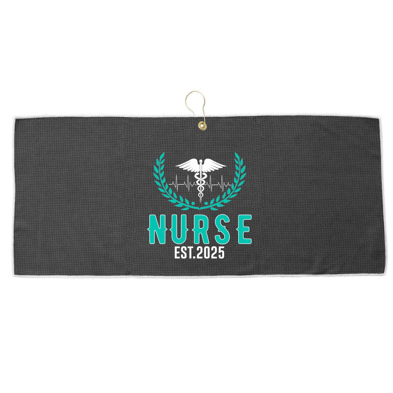 New Nurse Est 2025 Rn Nursing School Graduation Graduate Bsn Large Microfiber Waffle Golf Towel