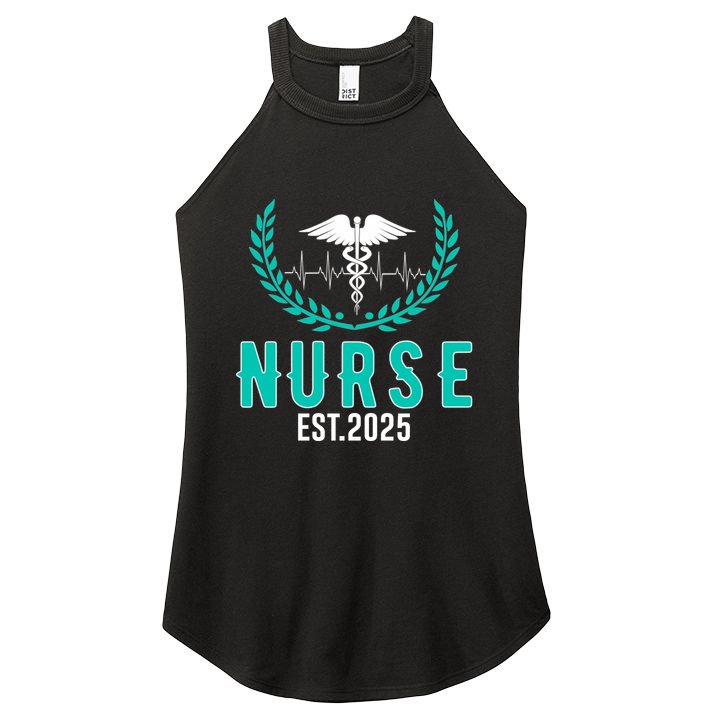 New Nurse Est 2025 Rn Nursing School Graduation Graduate Bsn Women's Perfect Tri Rocker Tank