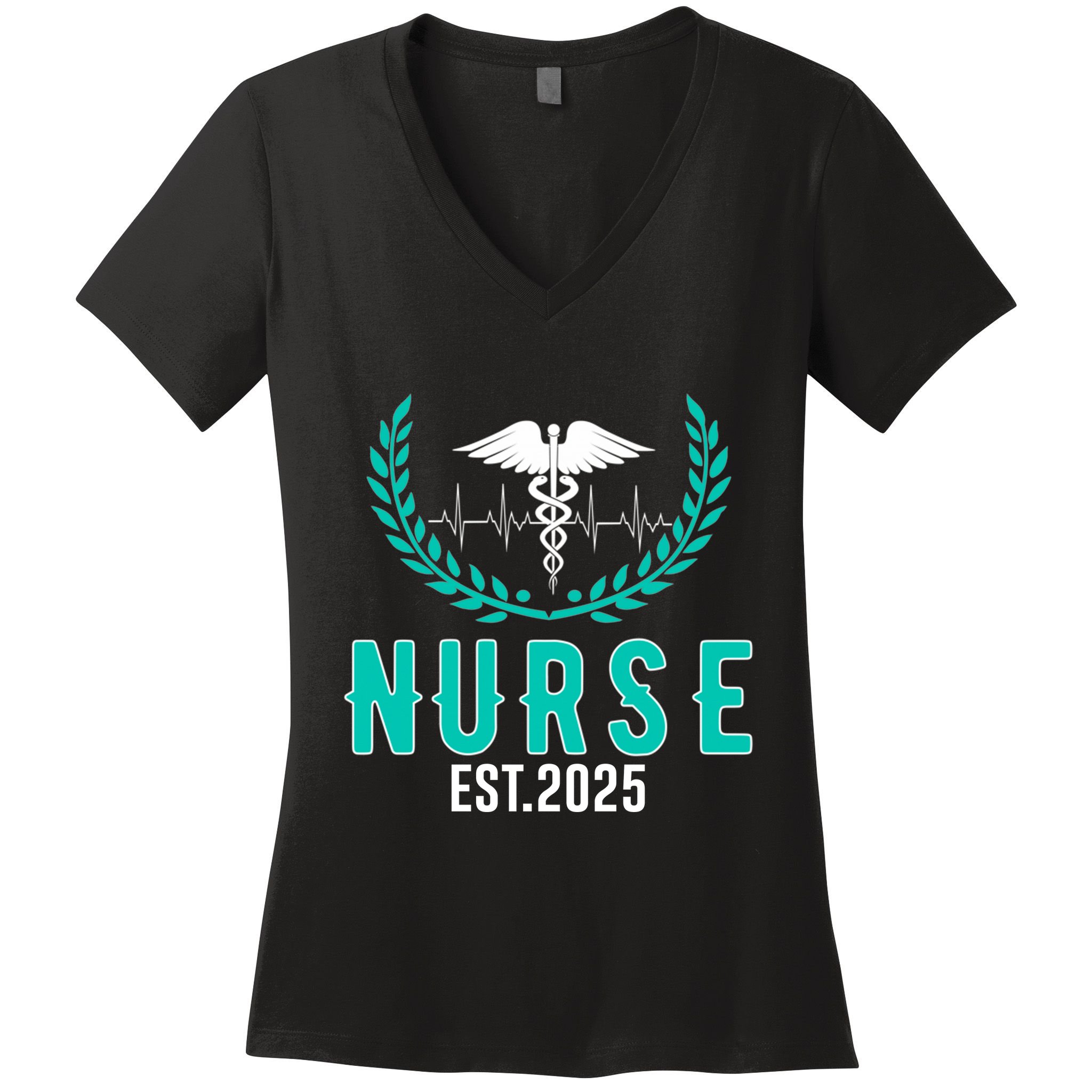 New Nurse Est 2025 Rn Nursing School Graduation Graduate Bsn Women's V-Neck T-Shirt