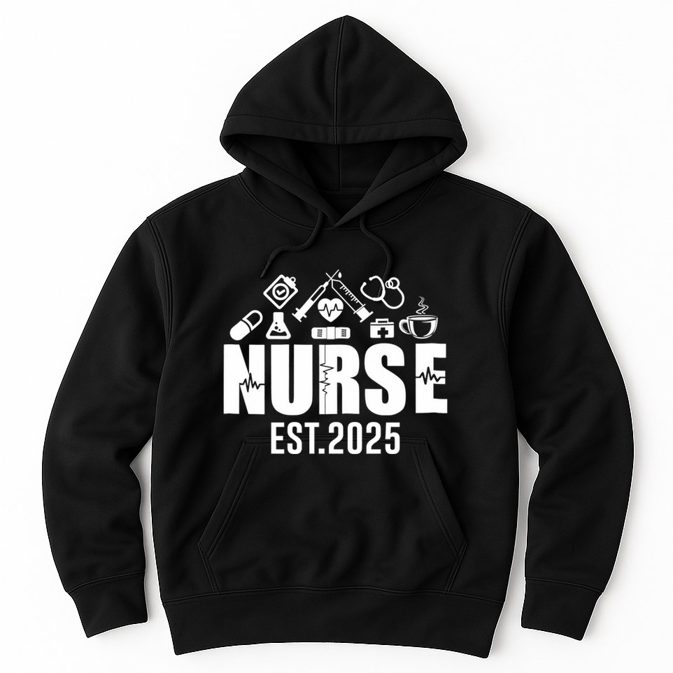 New Nurse Est 2025 Rn Nursing School Graduation Graduate Bsn Hoodie
