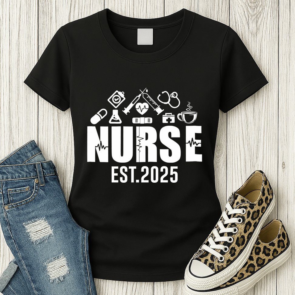 New Nurse Est 2025 Rn Nursing School Graduation Graduate Bsn Womens T-Shirt