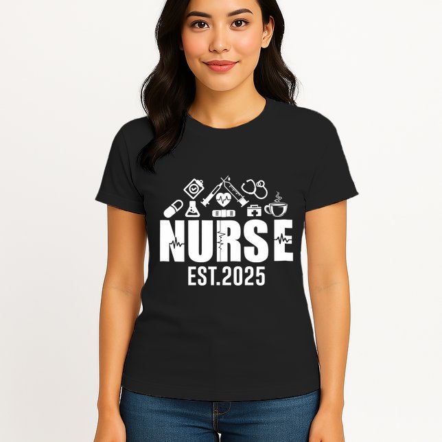 New Nurse Est 2025 Rn Nursing School Graduation Graduate Bsn Womens T-Shirt
