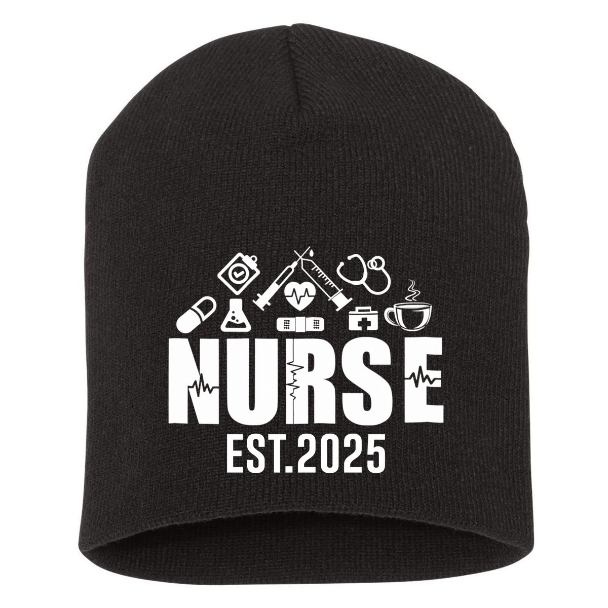 New Nurse Est 2025 Rn Nursing School Graduation Graduate Bsn Short Acrylic Beanie