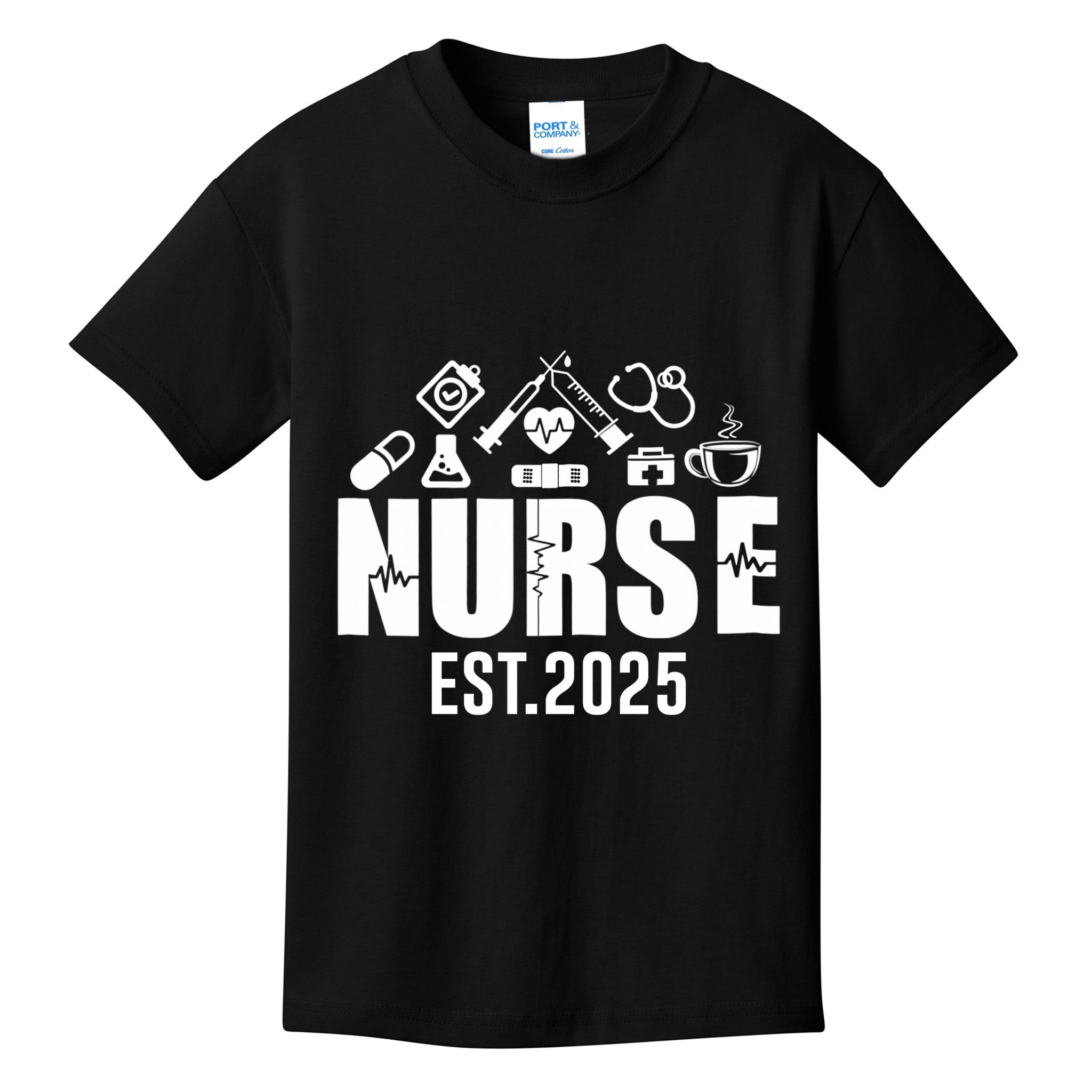 New Nurse Est 2025 Rn Nursing School Graduation Graduate Bsn Kids T-Shirt
