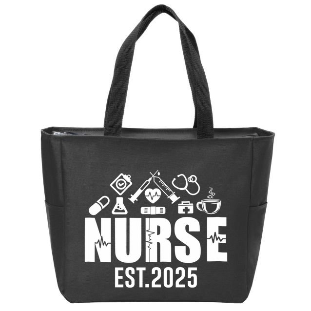 New Nurse Est 2025 Rn Nursing School Graduation Graduate Bsn Zip Tote Bag