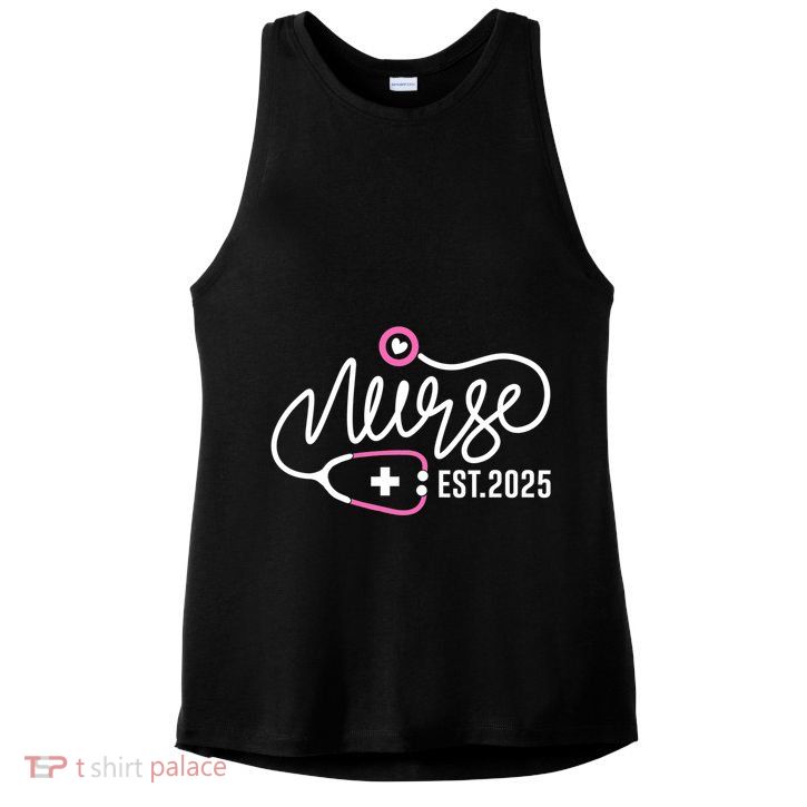 New Nurse Est 2025 Rn Nursing School Graduation Graduate Bsn Ladies PosiCharge Tri-Blend Wicking Tank