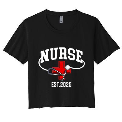 New Nurse Est 2025 Rn Nursing School Graduation Graduate Bsn Crop Top
