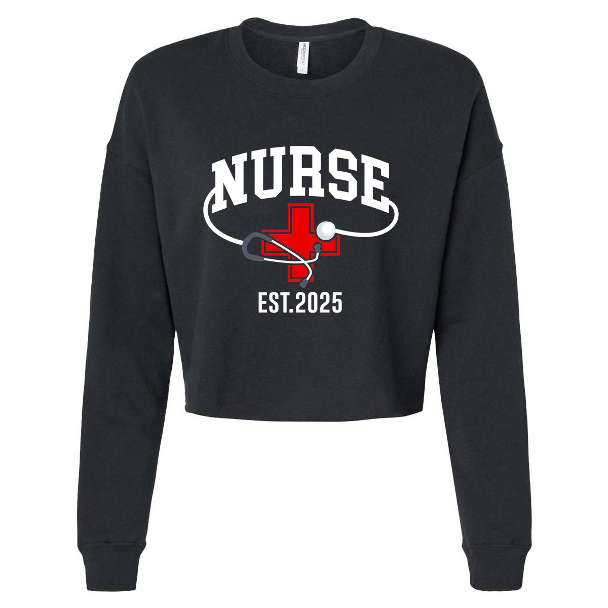 New Nurse Est 2025 Rn Nursing School Graduation Graduate Bsn Cropped Pullover Crew