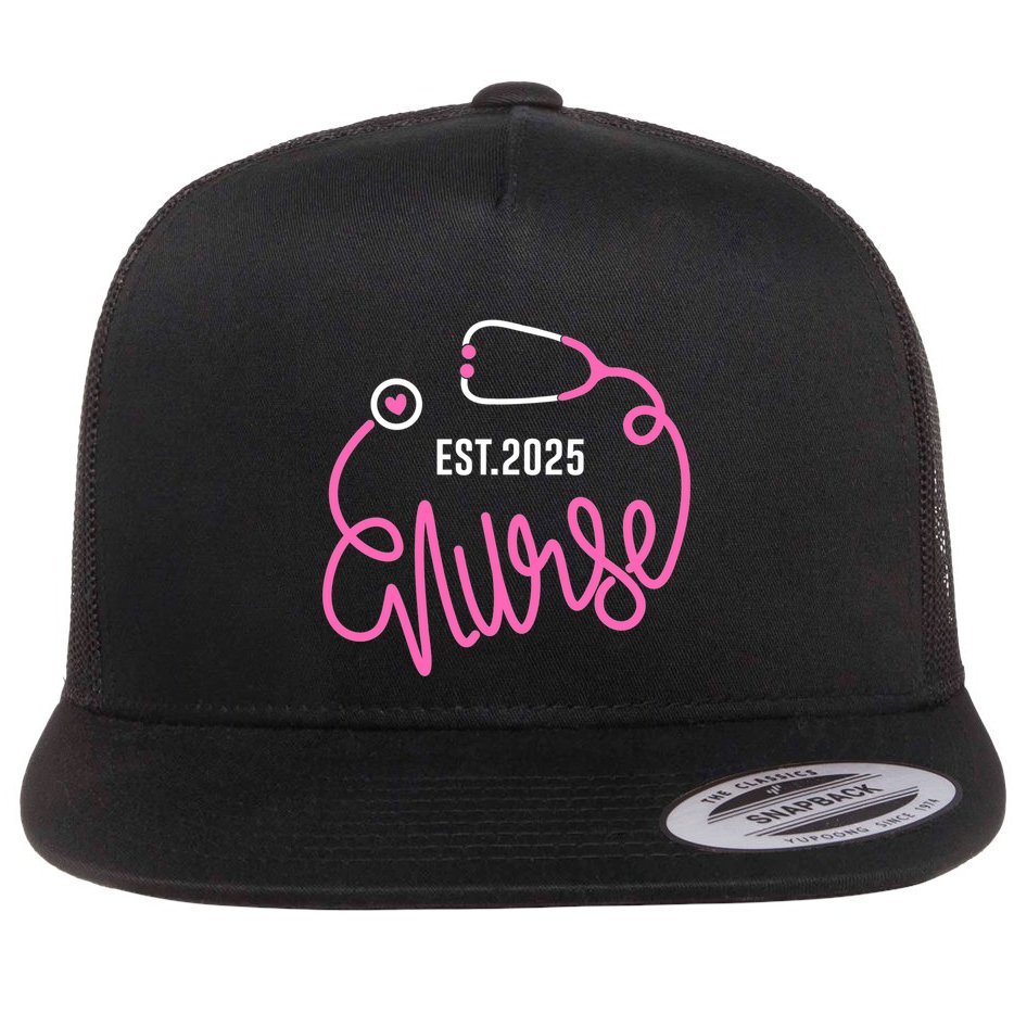 New Nurse Est 2025 Rn Nursing School Graduation Graduate Bsn Flat Bill Trucker Hat