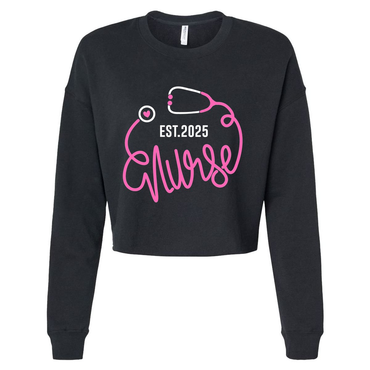 New Nurse Est 2025 Rn Nursing School Graduation Graduate Bsn Cropped Pullover Crew